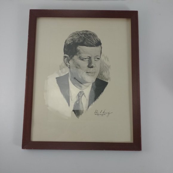 Vintage John F Kennedy Sketch 35th President Of The United States 1917 To 1963 - Picture 4 of 10